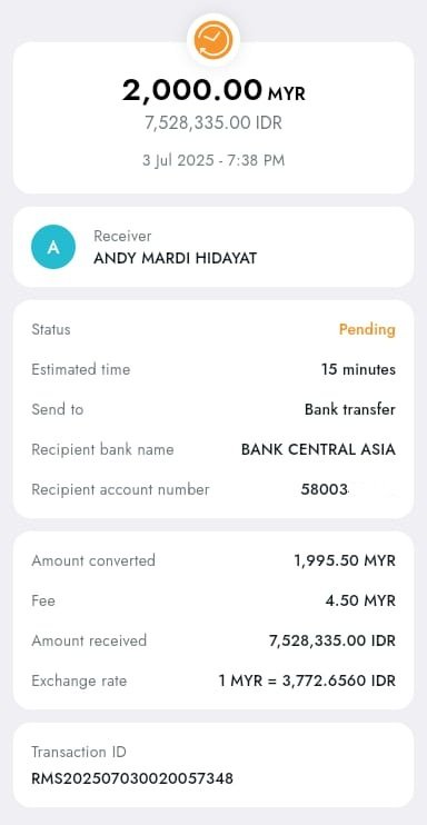 Pembayaran Paket Percutian Malaysia