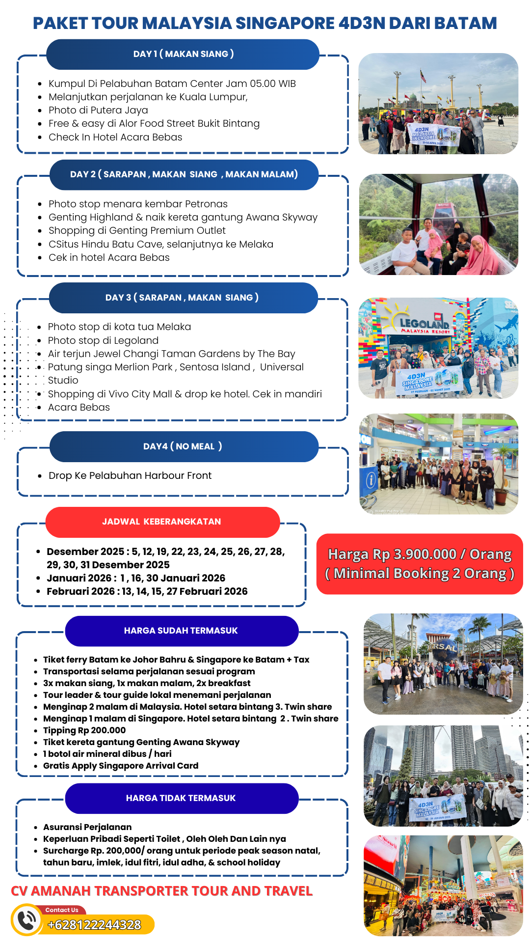 Paket Tour Malaysia Singapore 4D3N Dari Batam
