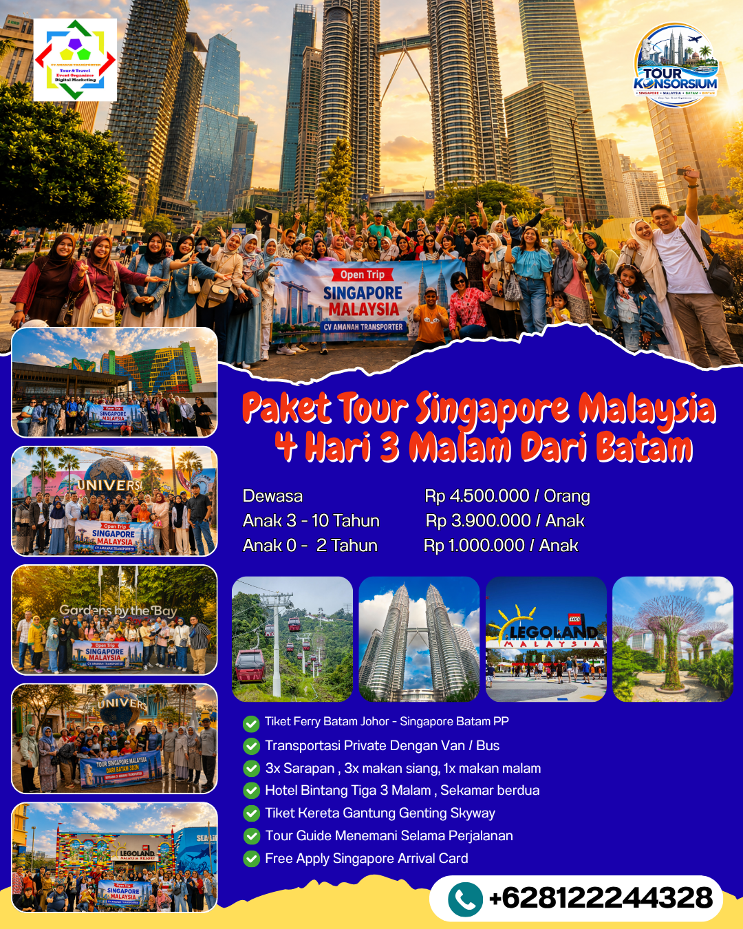 Paket Tour Singapore Malaysia 4 Hari 3 Malam Start Batam