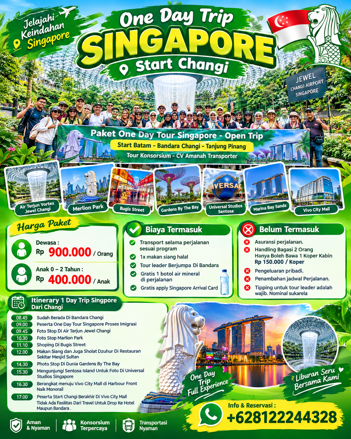 Harga One Day Trip Singapore Dari Bandara Changi
